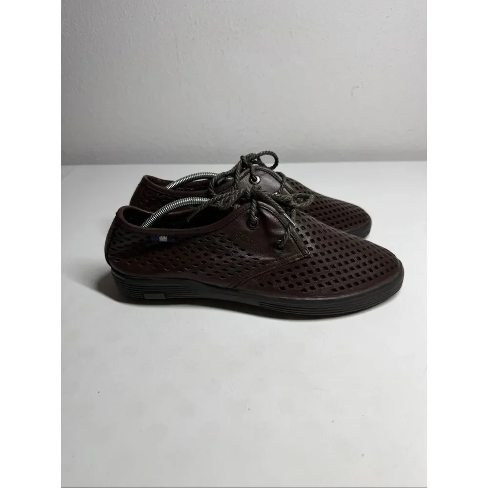 Shawshank Brown Perforated Leather Lace Up Comfort Shoes Men’s Size 42 EU/8,5 US